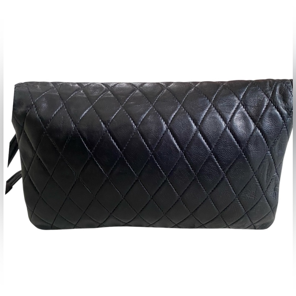 Bergdorf Goodman vintage quilted Lambskin leather foldover purse - Picture 2 of 15